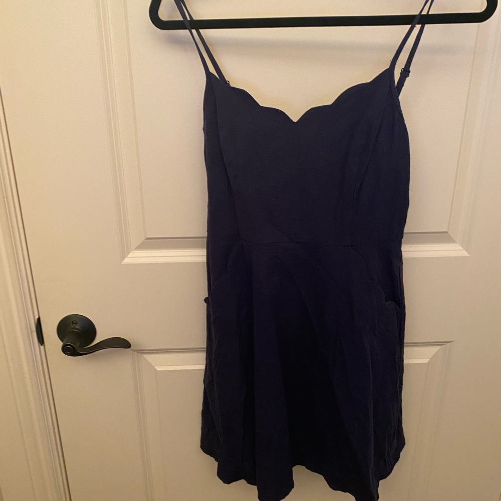 Blue scalloped sun dress